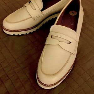 Franco Sarto loafers - size 9 - off white - lug sole. Never worn.
